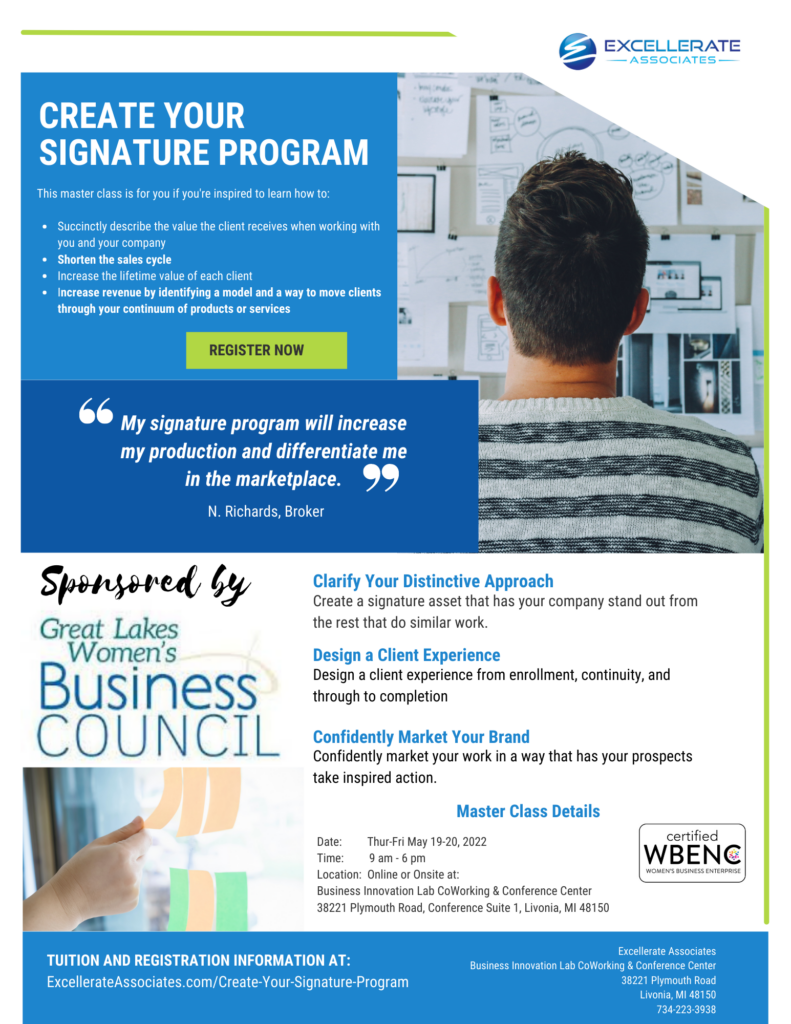 Create Your Signature Program flyer