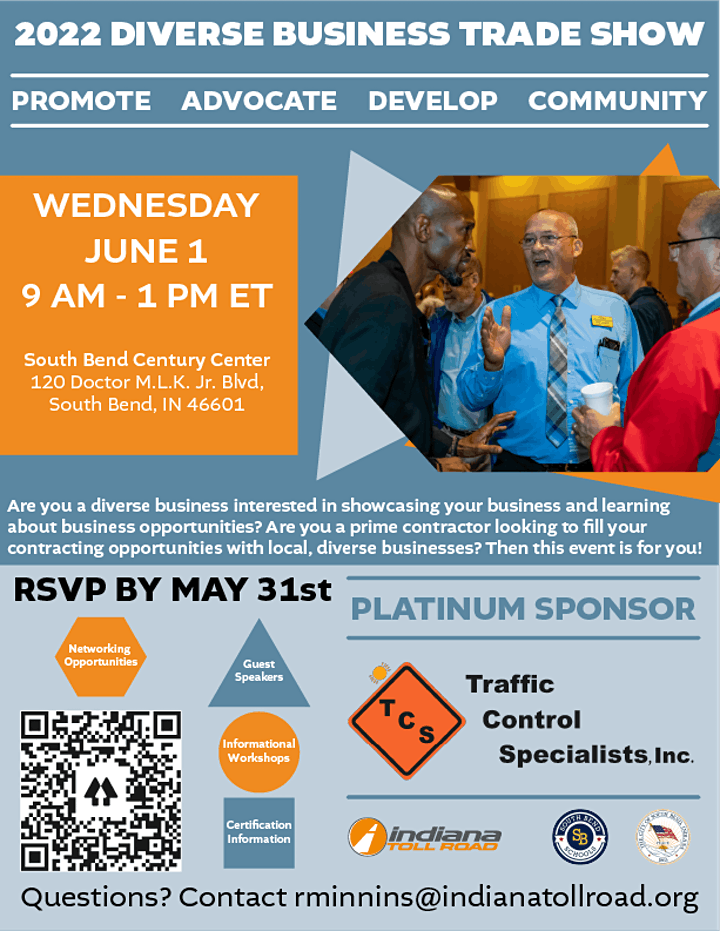 The ITR, City of South Bend, and South Bend Community Schools are hosting Diverse Business Trade Show. June 1st |  South Bend Century Center.