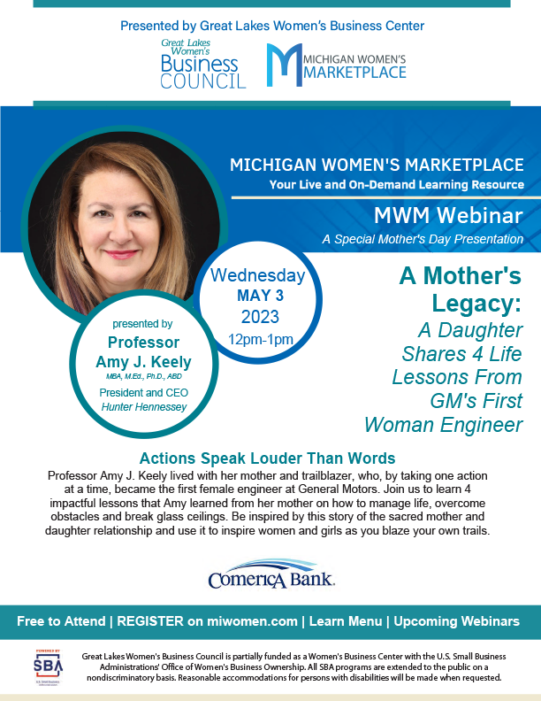 MWM Webinar | Amy Keely | A Mother's Legacy | 5-3-2023