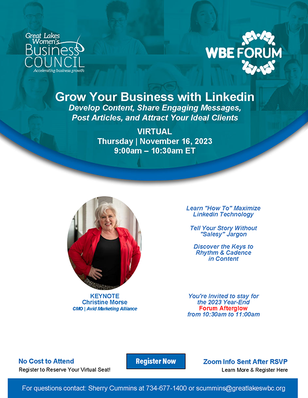 Fourth Quarter WBE Forum 11.16.2023 Grow Your Business With Linkedin