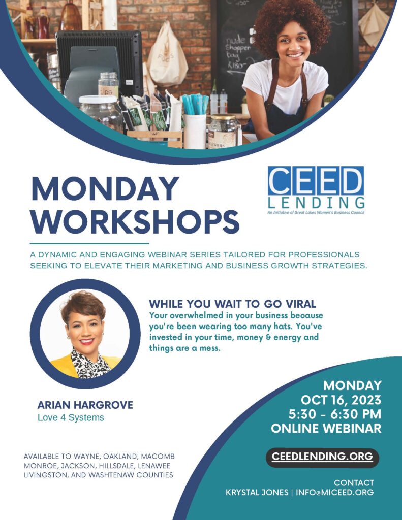 Monday Workshops Oct 16