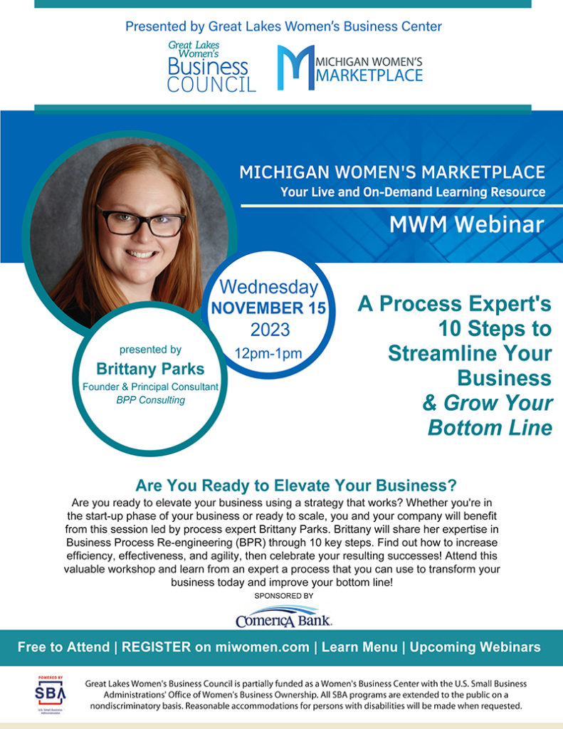 MWM Webinar | _Brittany Parks_11.15.2023_A Process Experts 10 Steps to Streamline Your Business